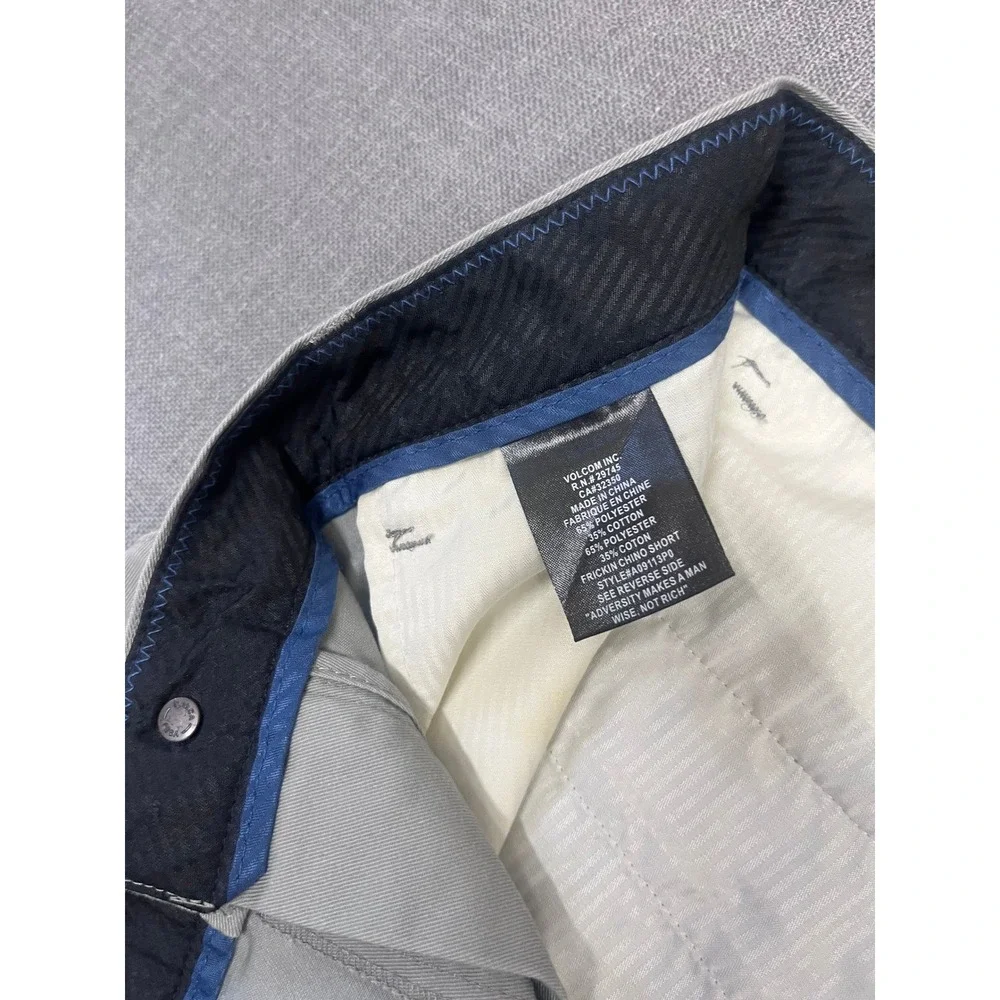 Volcom Frickin Chino Shorts Mens 33 Grey Modern Fit Twill Skate A09113P0